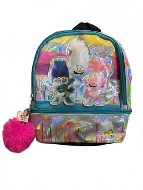 DreamWorks Trolls World Tour Holographic Mini Backpack with Pink Pom Pom